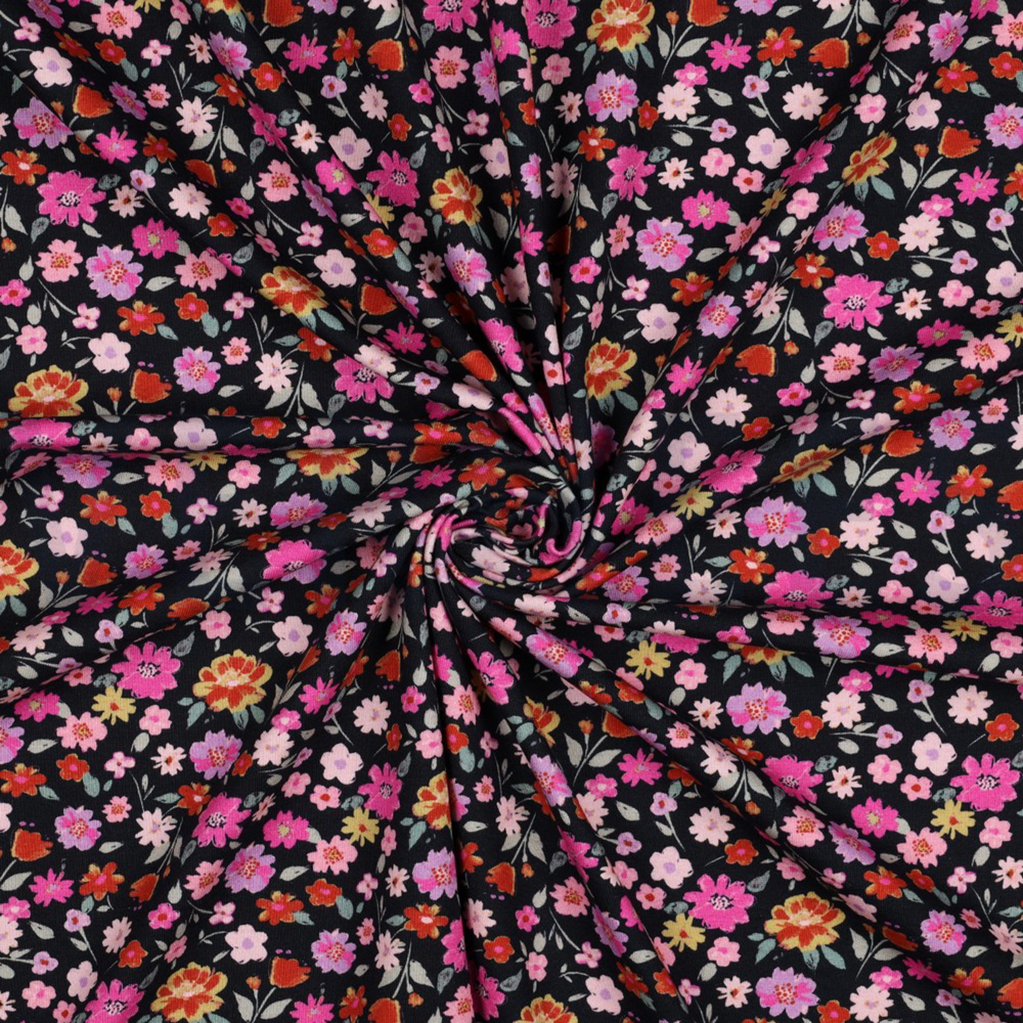 JERSEY GOTS DIGITAL FLOWERS NAVY (high resolution) #2