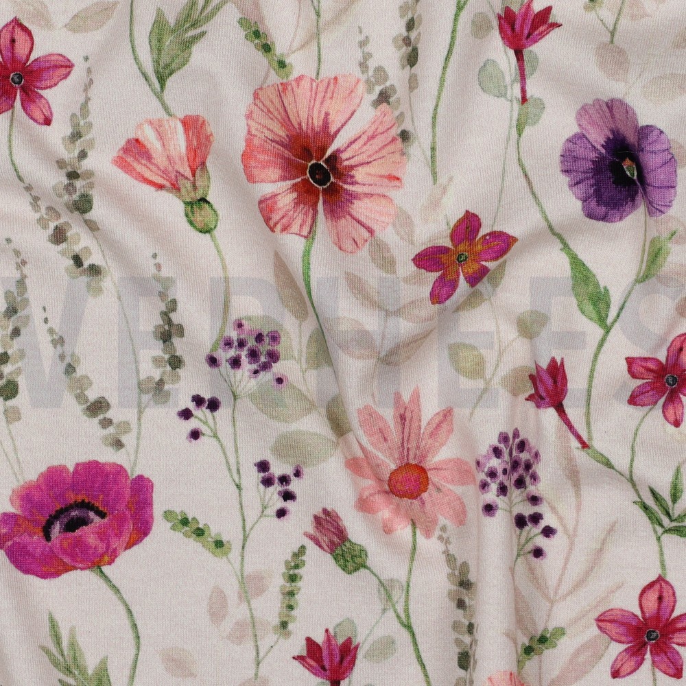 JERSEY DIGITAL BLUMEN GEBROCHEN WEISS #7
