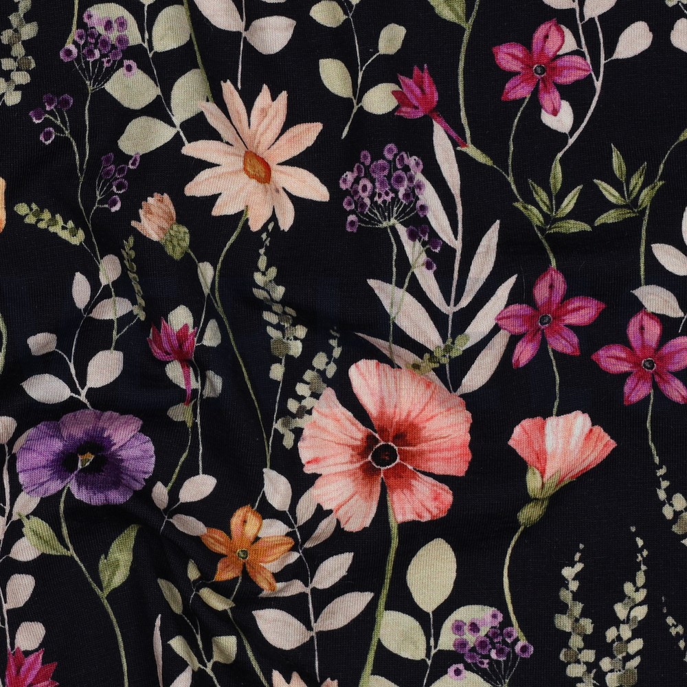 JERSEY DIGITAL BLUMEN MARINEBLAU #7