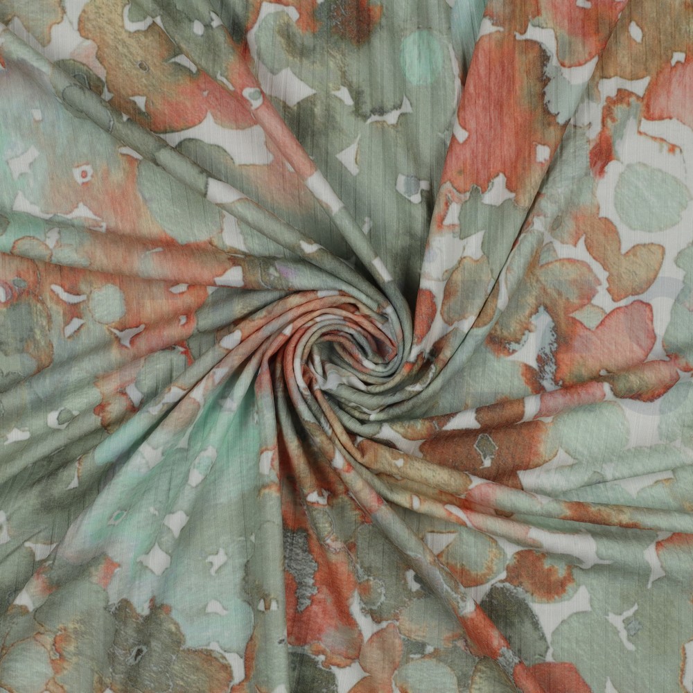 RIB JERSEY DIGITAL FLOWERS LIGHT MINT #7