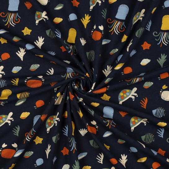 JERSEY OCEAN ANIMALS NAVY #7