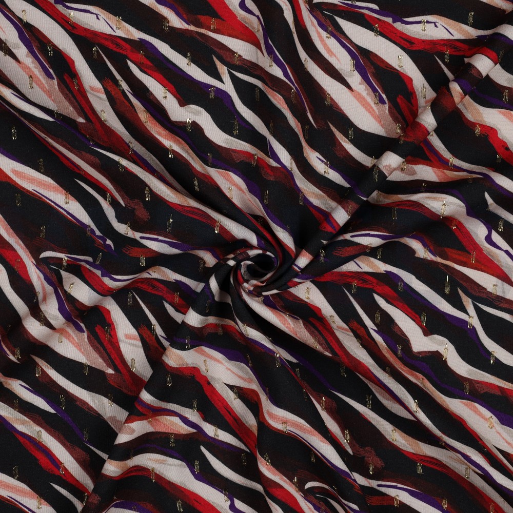 VISCOSE LUREX DIGITAL ANIMAL SKIN BLACK/PURPLE #7