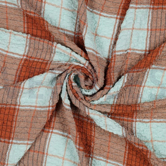 VISCOSE KRINKEL RUITEN MINT #7