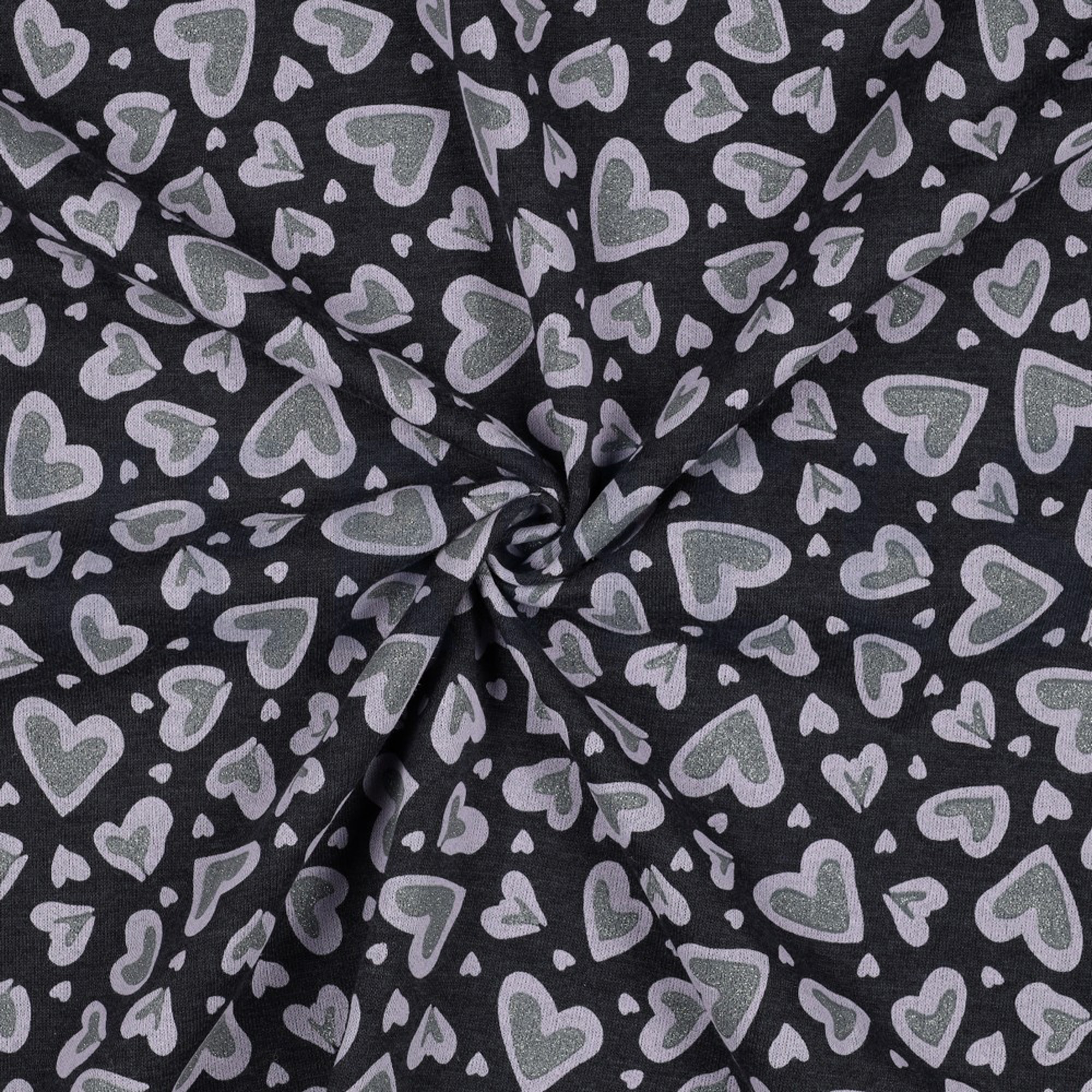 SWEAT MELANGE GLITTER LEOPARD HEARTS INDIGO MELANGE (high resolution) #2
