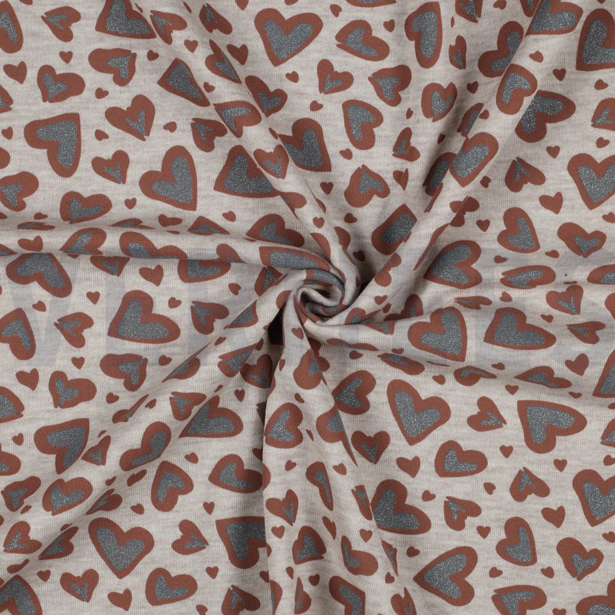 SWEAT MELANGE GLITTER LUIPAARD HARTEN LICHT ZAND GEMÊLEERD (high resolution) #2