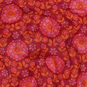 COTTON VOILE STEPPED FLOWERS PINK/ BURGUNDY (thumbnail) #2