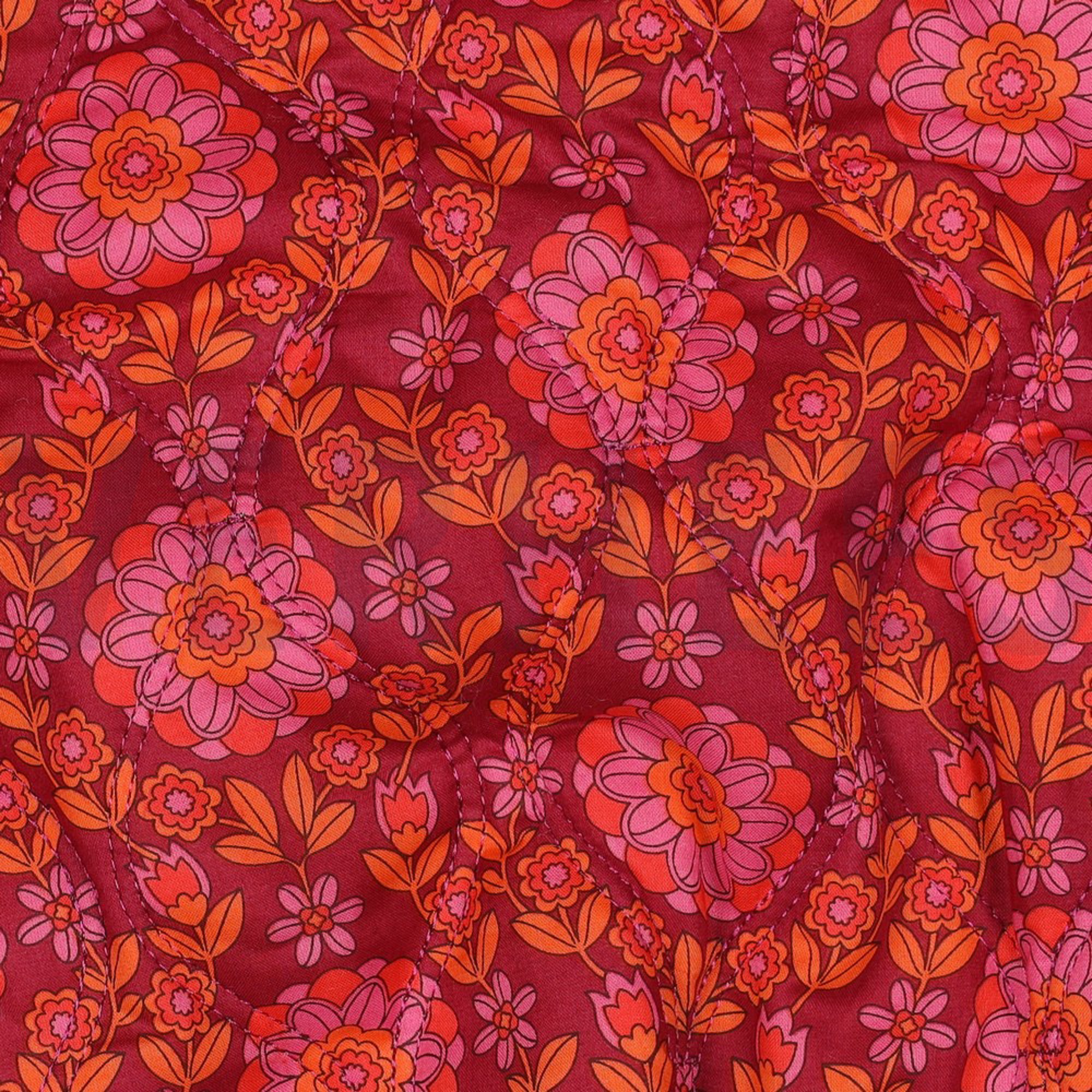 COTTON VOILE STEPPED FLOWERS PINK/ BURGUNDY (high resolution) #2