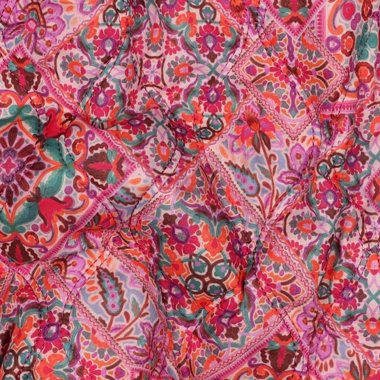 COTON VOILE MATELASSÉ DIGITAL PATCHWORK ROSE #7