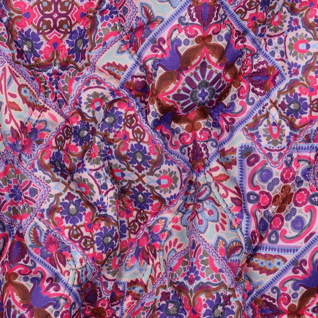 COTON VOILE MATELASSÉ DIGITAL PATCHWORK BLEU #7