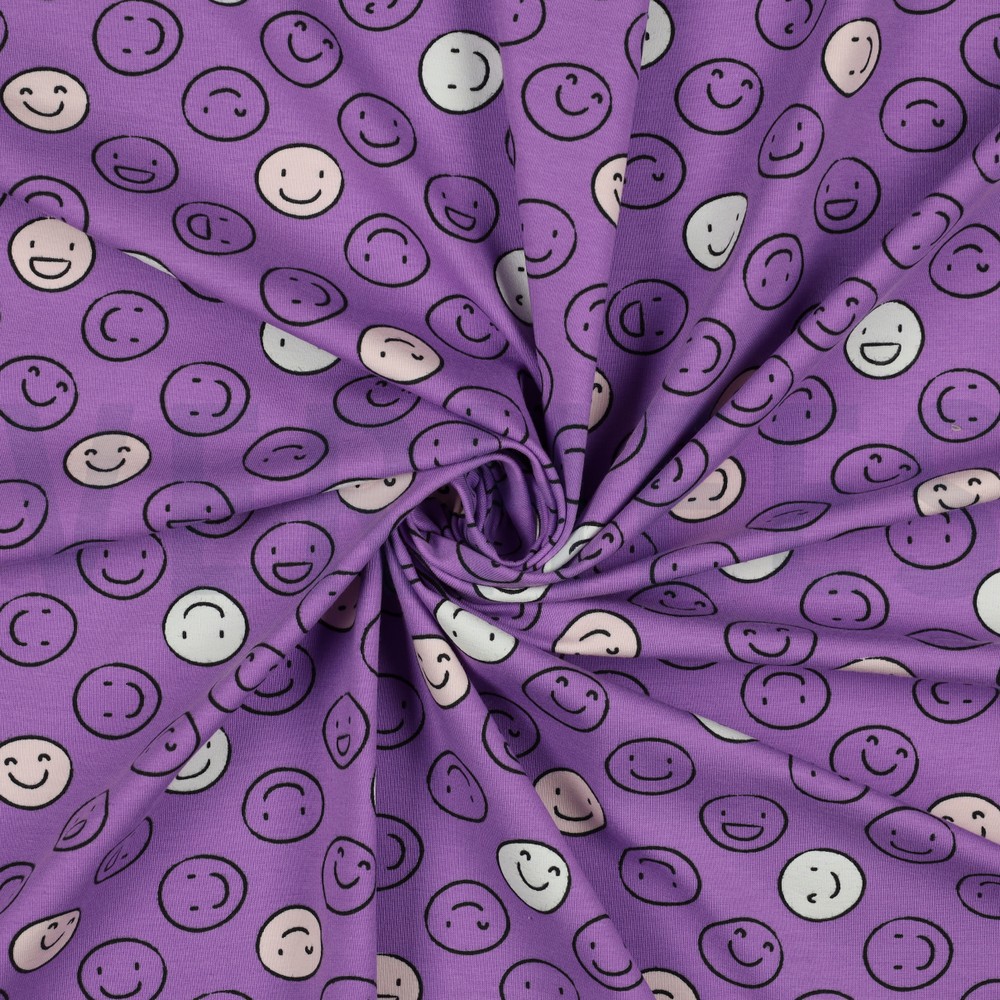 JERSEY GLOW IN THE DARK SMILEYS PURPLE #7