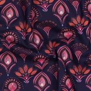 FINE POPLIN DIGITAL FLOWERS NAVY (thumbnail) #2