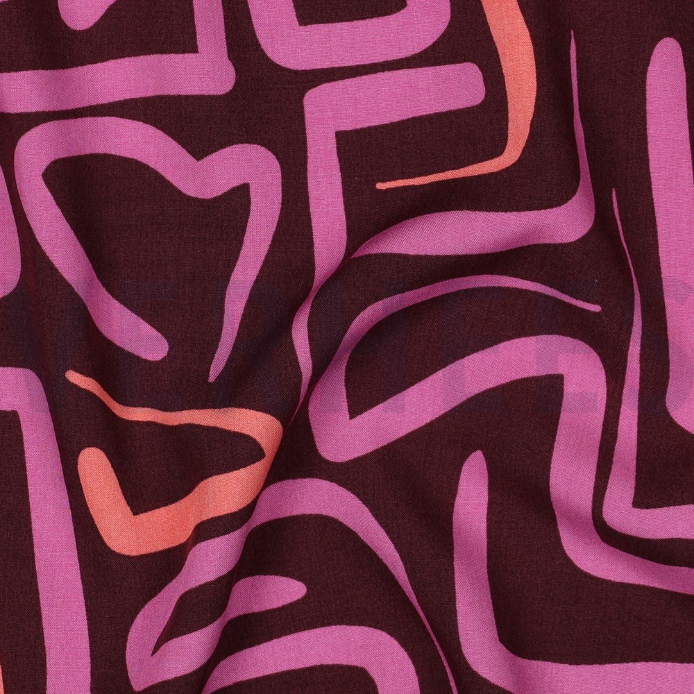VISCOSE RADIANCE ABSTRACT BURGUNDY #7