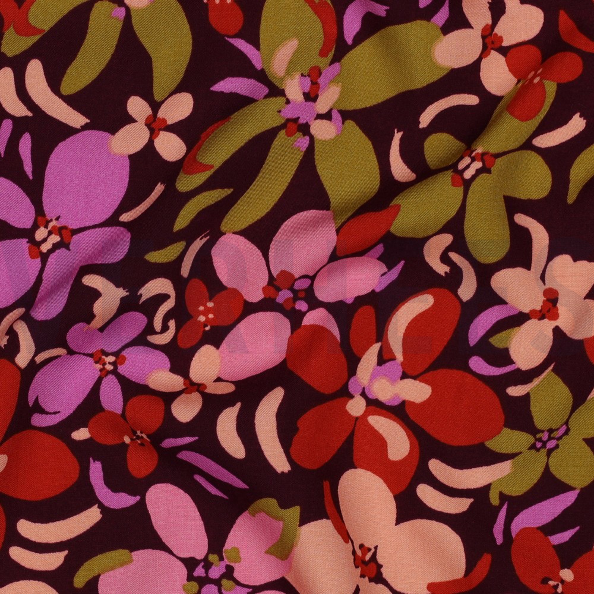VISCOSE RADIANCE FLEURS VIOLET FONCÉ (high resolution) #2