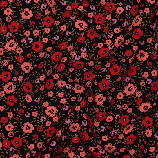 VISKOSE RADIANCE BLUMEN SCHWARZ #7