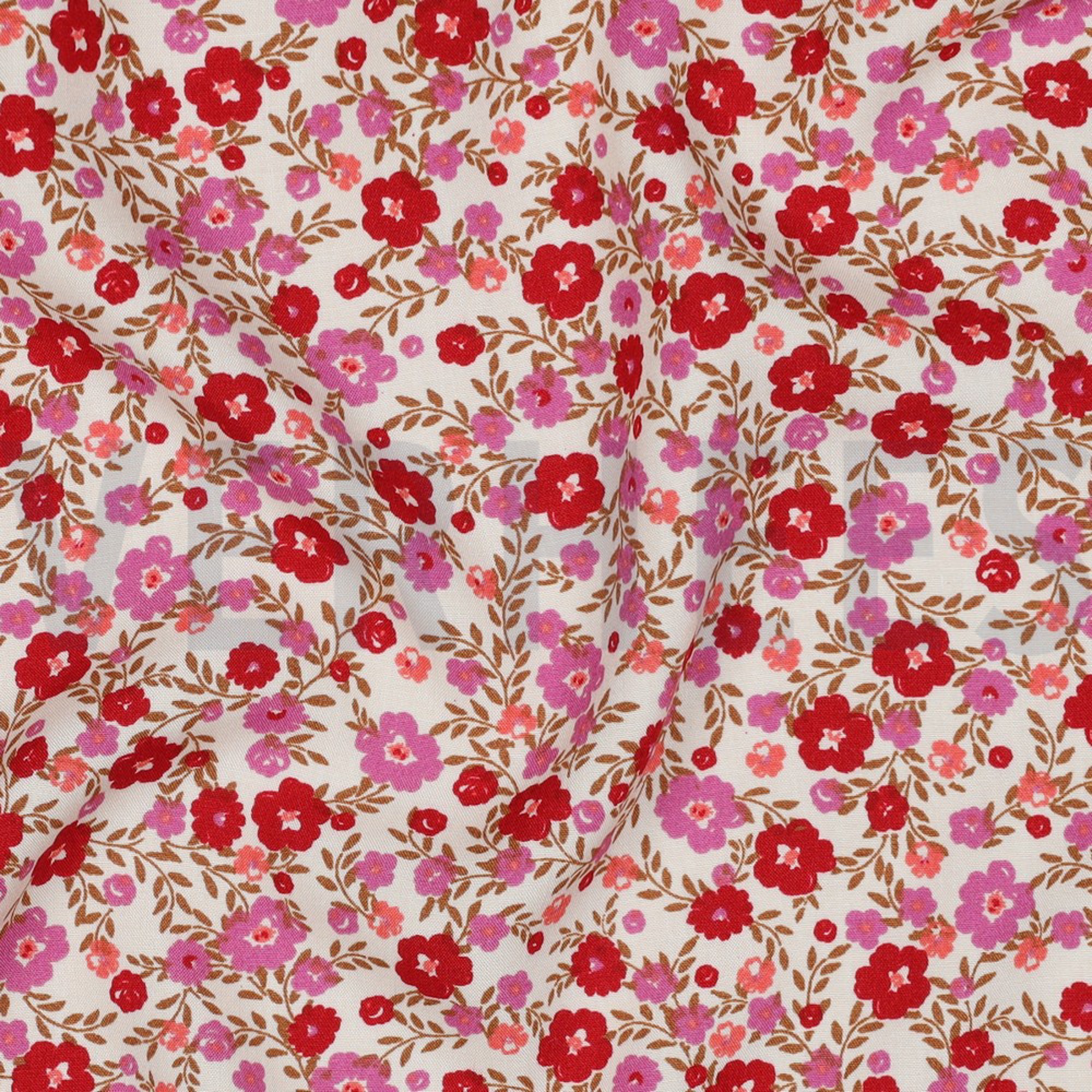 VISCOSE RADIANCE FLEURS BLANC CASSÉ (high resolution) #2