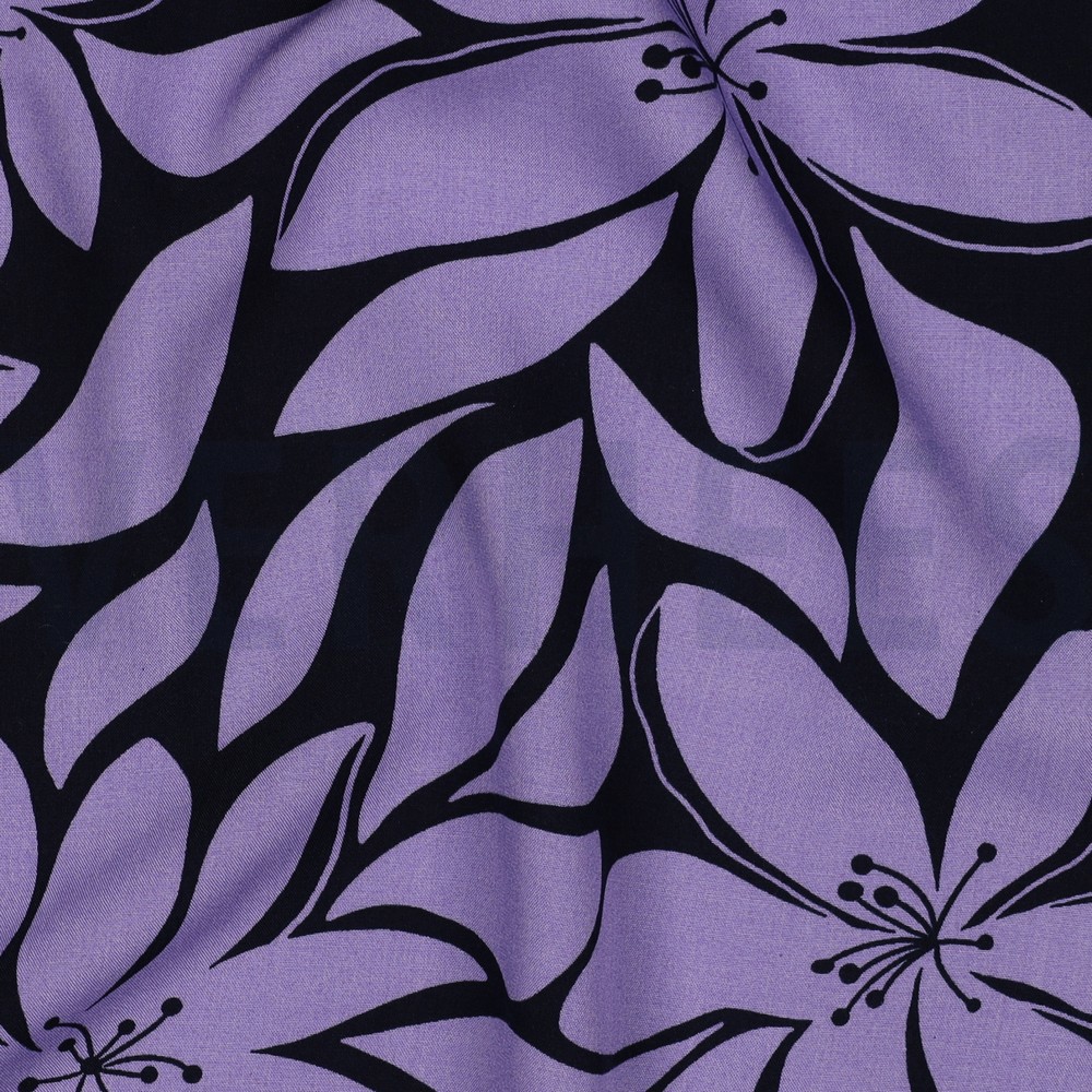 VISCOSE RADIANCE BLOEMEN DONKERBLAUW/LILA #7