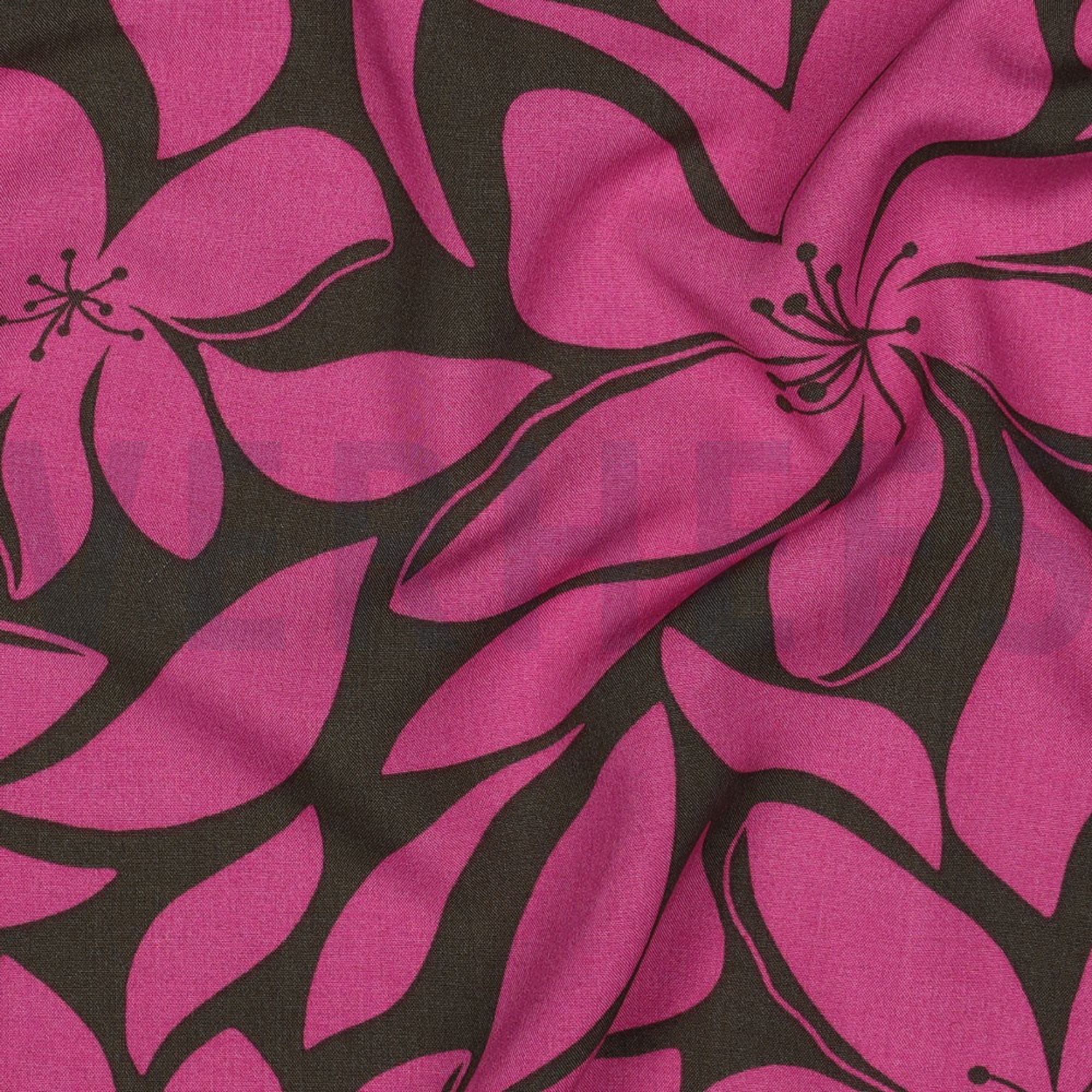 VISKOSE RADIANCE BLUMEN GRÜN/ROSA (high resolution) #2