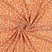 VISKOSE POPELINE STRETCH KLEINE BLUMEN ORANGE (thumbnail) #2
