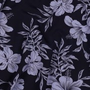 MAGNOLIA STRETCH TROPISCHE BLOEMEN MARINEBLAUW (thumbnail) #2