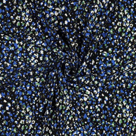 VISCOSE POPLIN STRETCH DIERENHUID ZWART #7