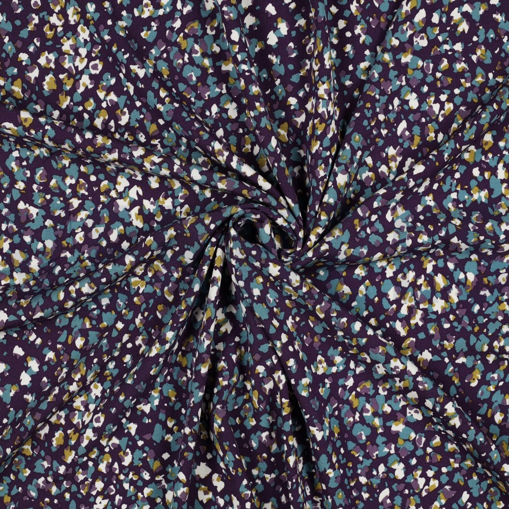 VISCOSE POPELINE STRETCH PEAU D’ANIMAL AUBERGINE #7