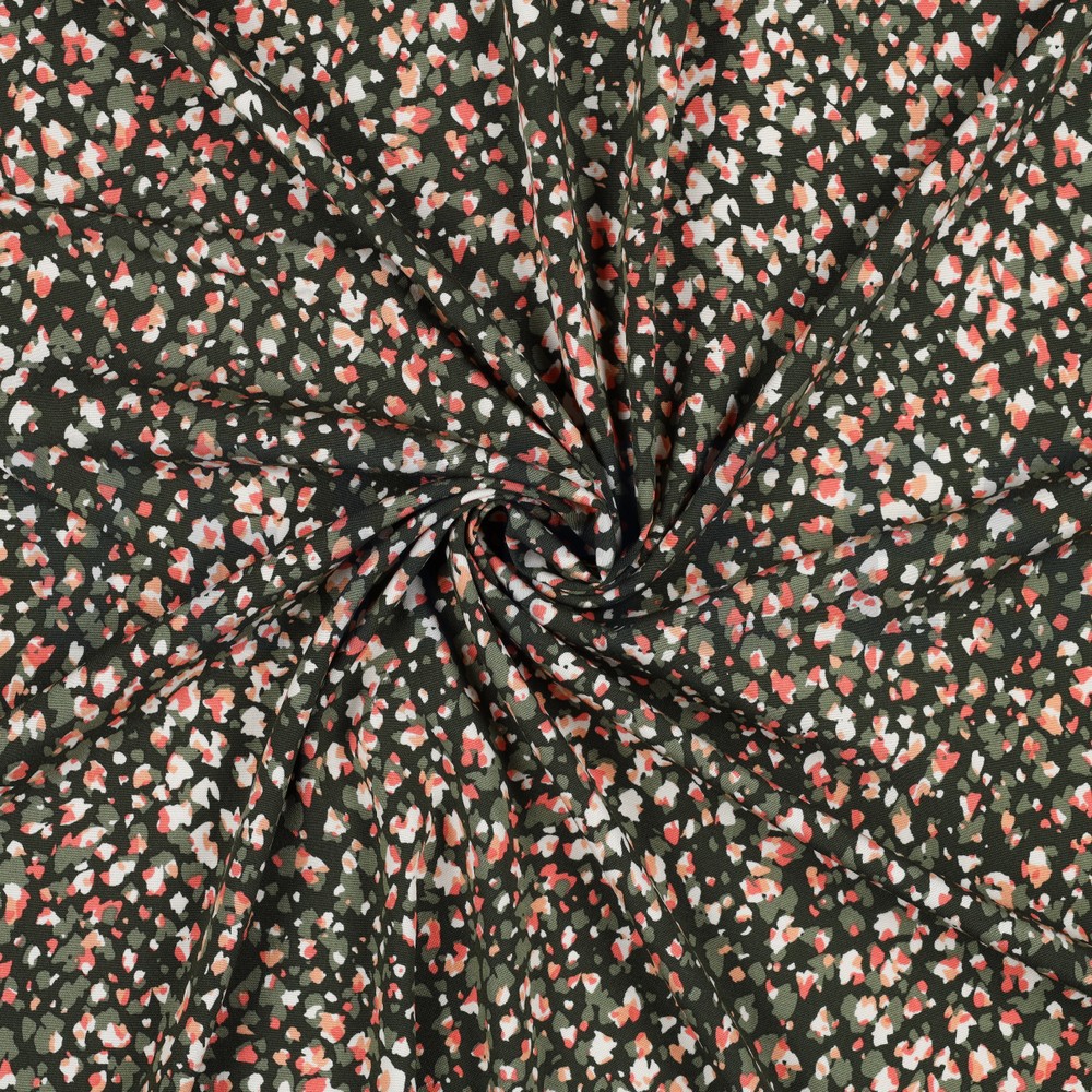 VISCOSE POPLIN STRETCH DIERENHUID LEGERGROEN #7