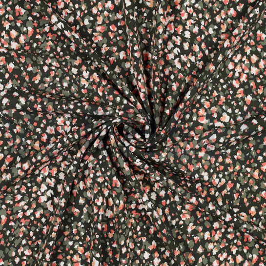 VISCOSE POPLIN STRETCH DIERENHUID LEGERGROEN #7