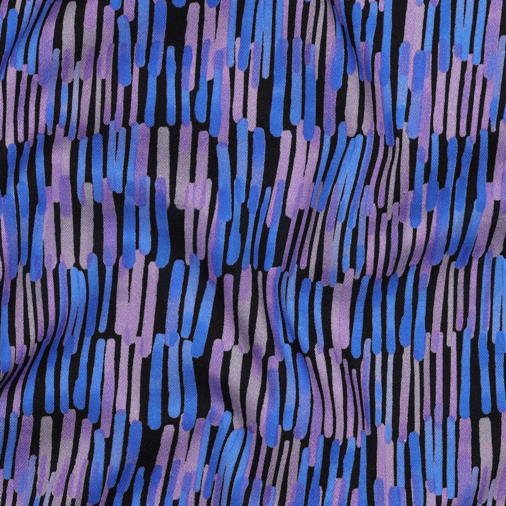 VISCOSE ROSELLA STRETCH DIGITAL STRIPES BLACK #7
