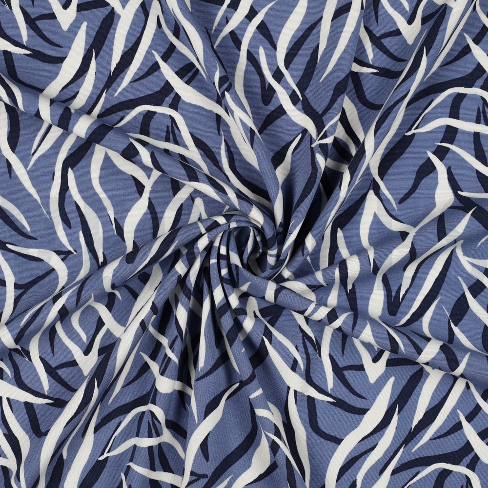 VISCOSE POPELINE STRETCH PEAU D’ANIMAL JEAN BLEU #7