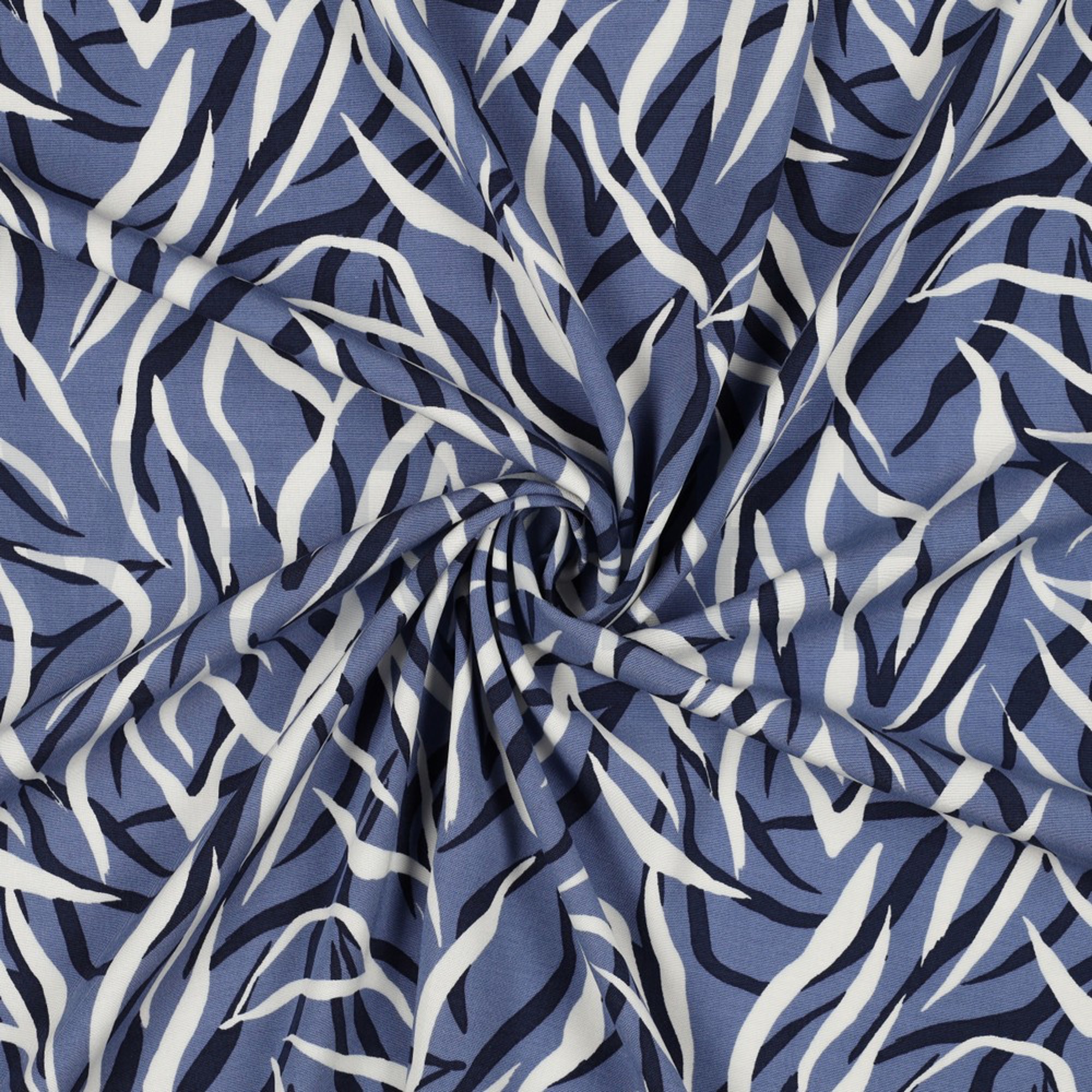 VISCOSE POPLIN STRETCH DIERENHUID JEANSBLAUW (high resolution) #2