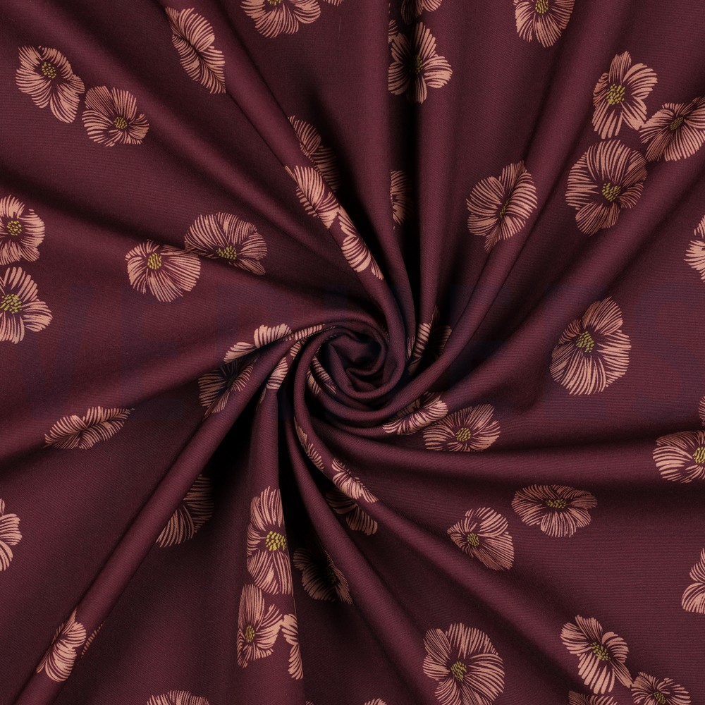SOFTSHELL DIGITAAL BLOEMEN AUBERGINE #7