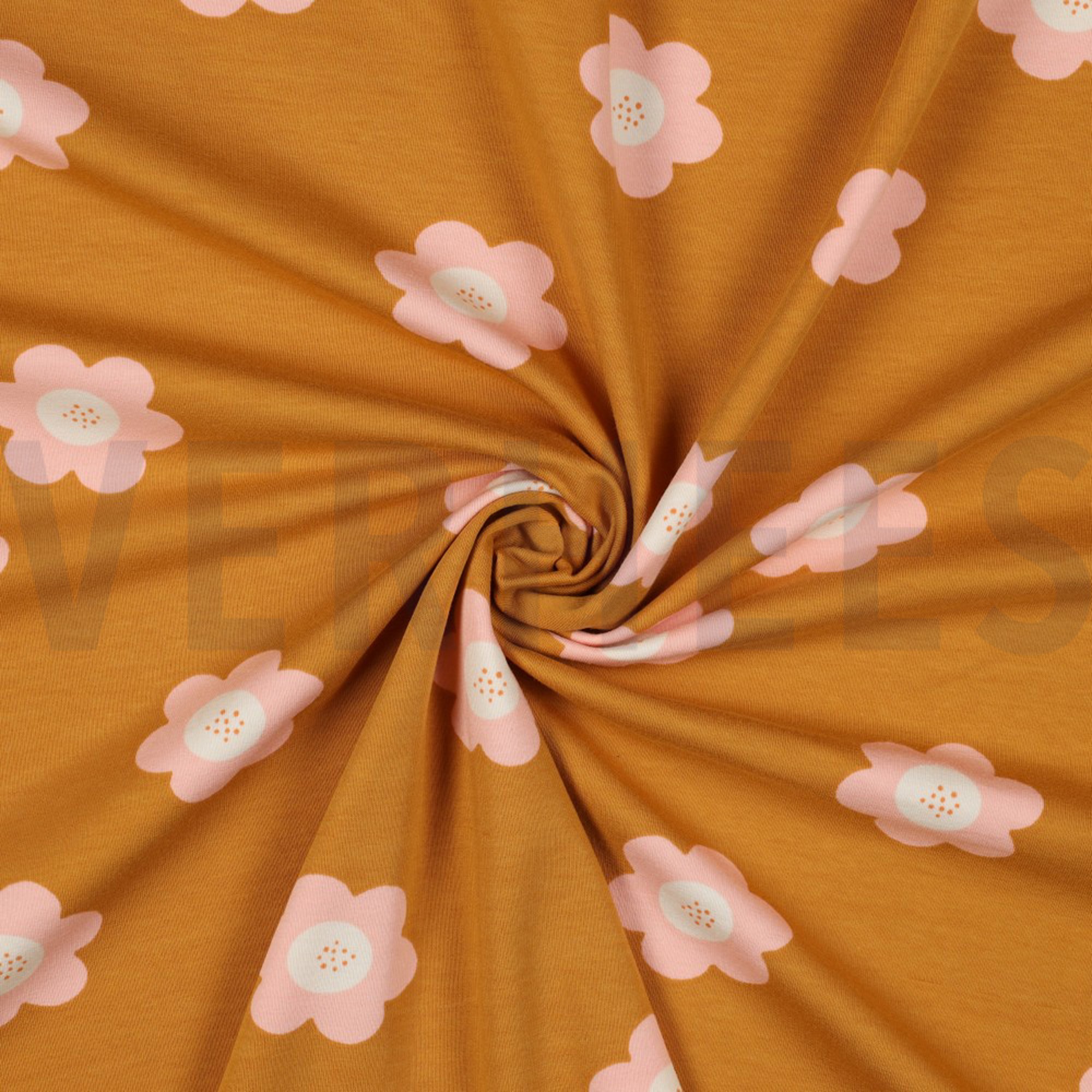 FRENCH TERRY GROTE BLOEMEN BRONS (high resolution) #2