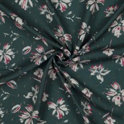 VISCOSE LUREX BLOEMEN DONKER SMARAGD (thumbnail) #2