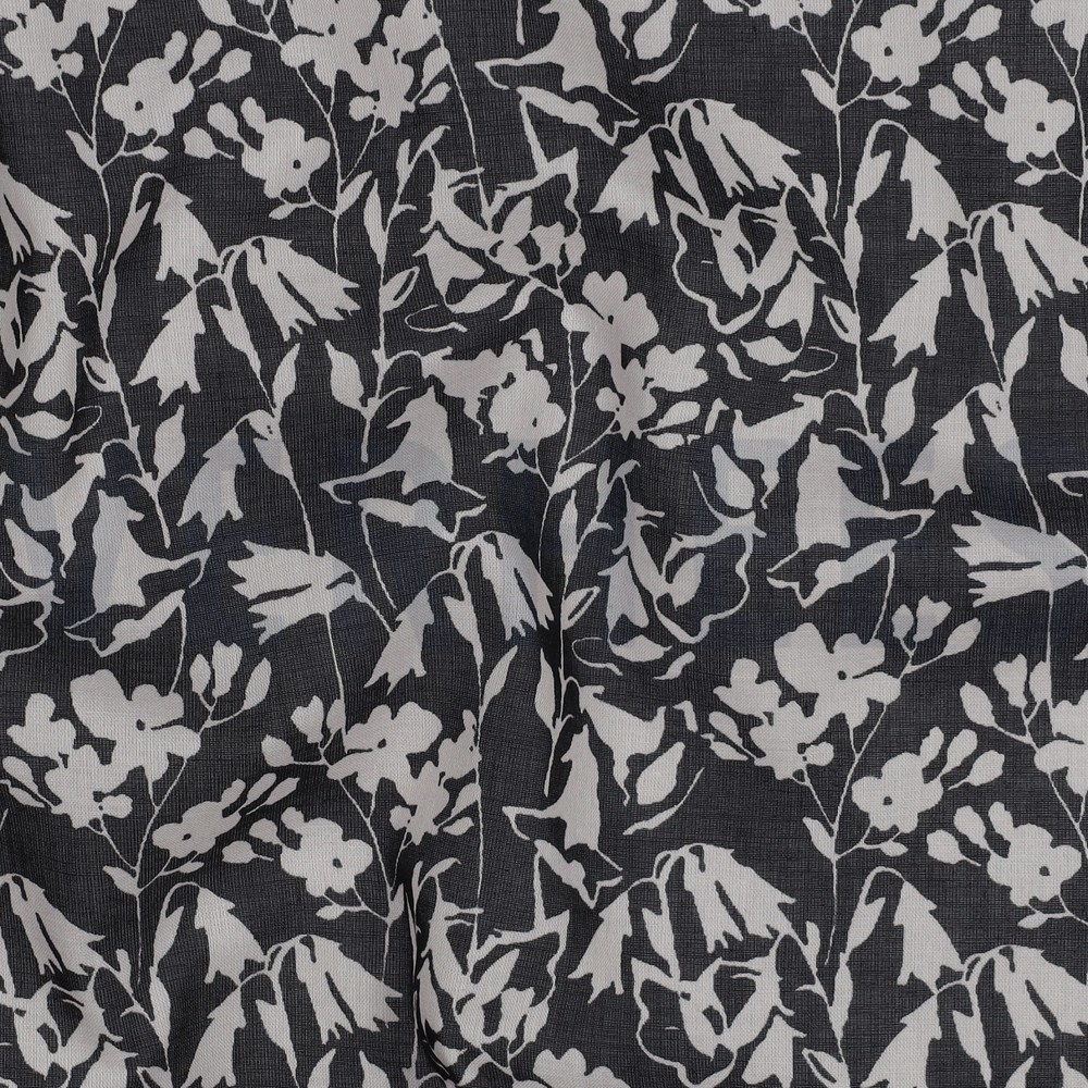 COTTON VOILE FLOWERS BLACK #7