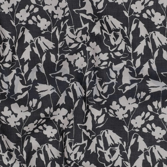 COTON VOILE FLEURS NOIR #7