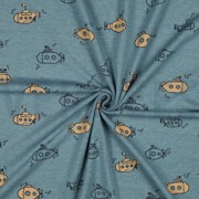 JERSEY MELANGE U-BOOT RAUCHBLAU (thumbnail) #2