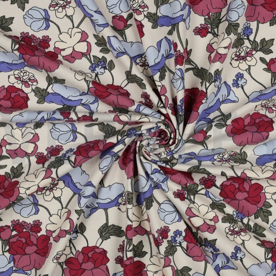 JERSEY GROSSE BLUMEN ECRU #7