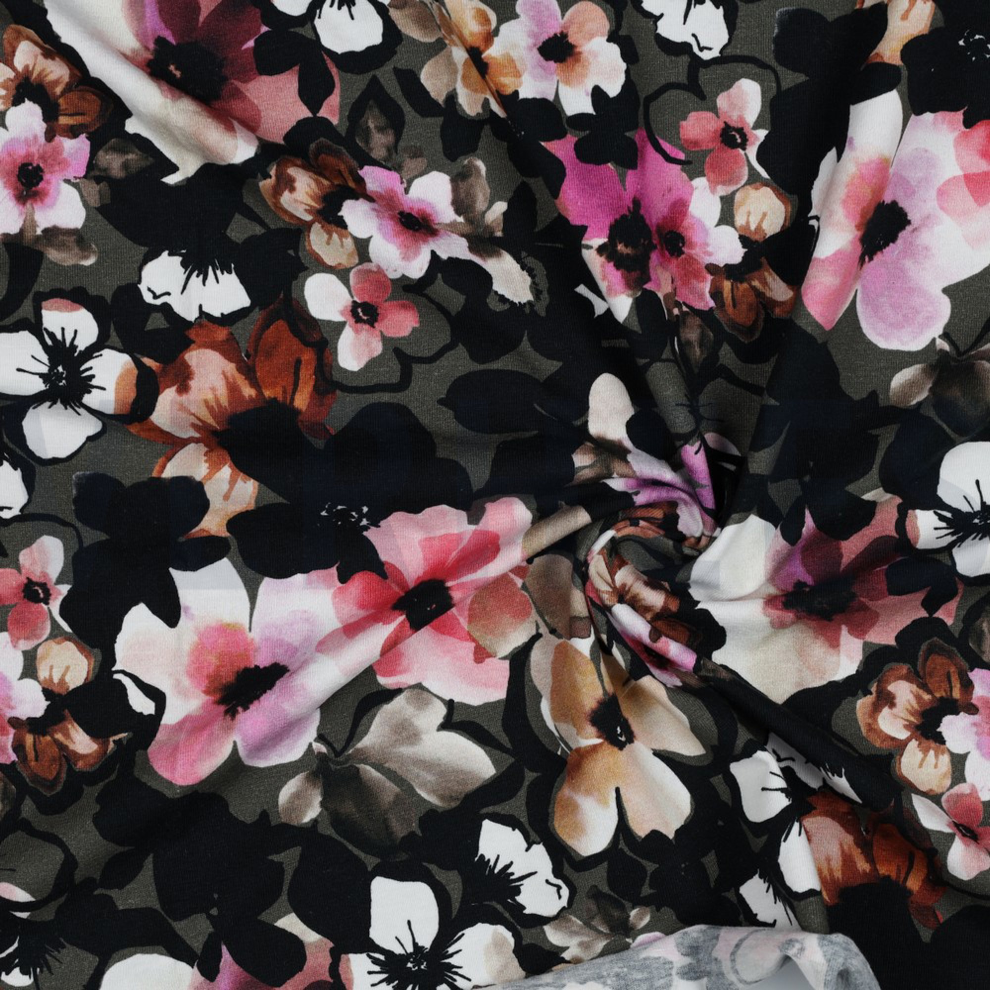 JERSEY DIGITAL FLOWERS ARMY GREEN (high resolution) #2