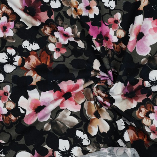 JERSEY DIGITAL FLOWERS ARMY GREEN #7