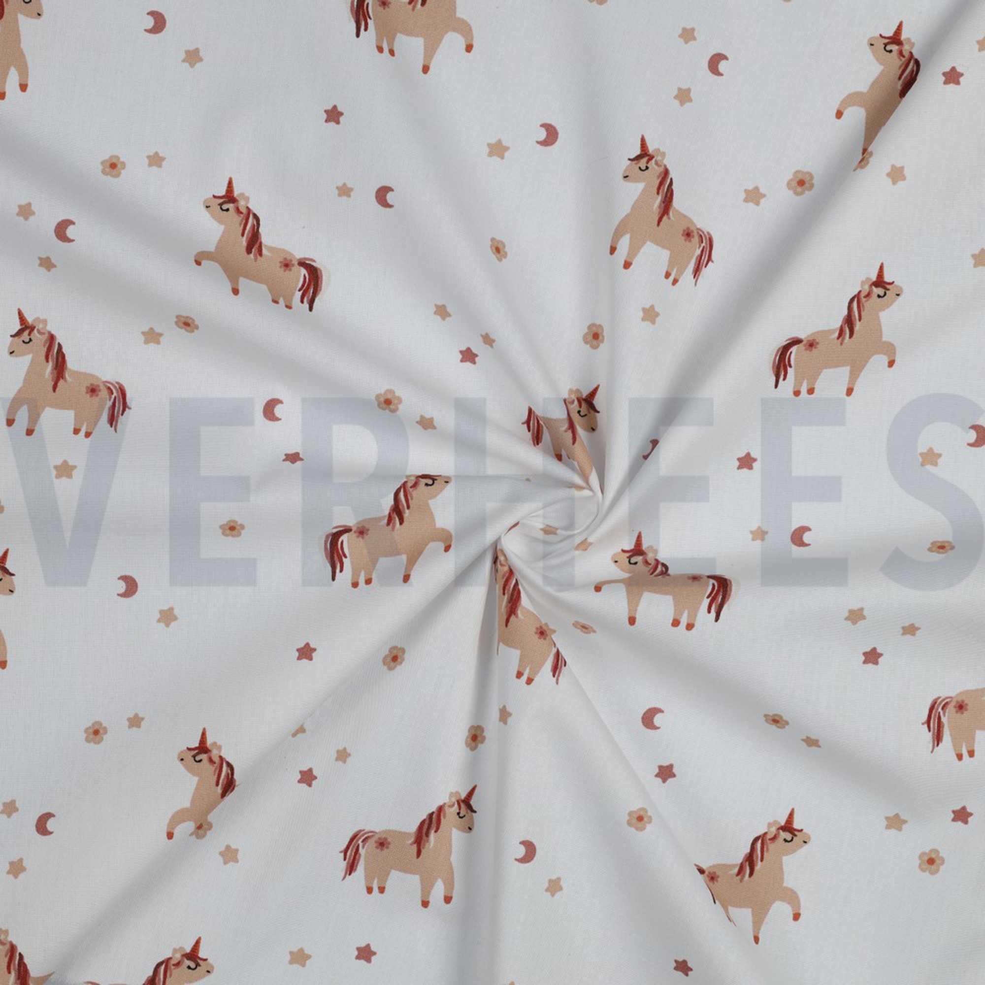 BAUMWOLLE POPELINE EINHÖRNER WEISS (high resolution) #2