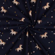 BAUMWOLLE POPELINE EINHÖRNER MARINEBLAU (thumbnail) #2