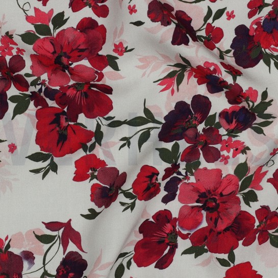 LENZING™ ECOVERO™ DIGITAL FLOWERS OFFWHITE #7