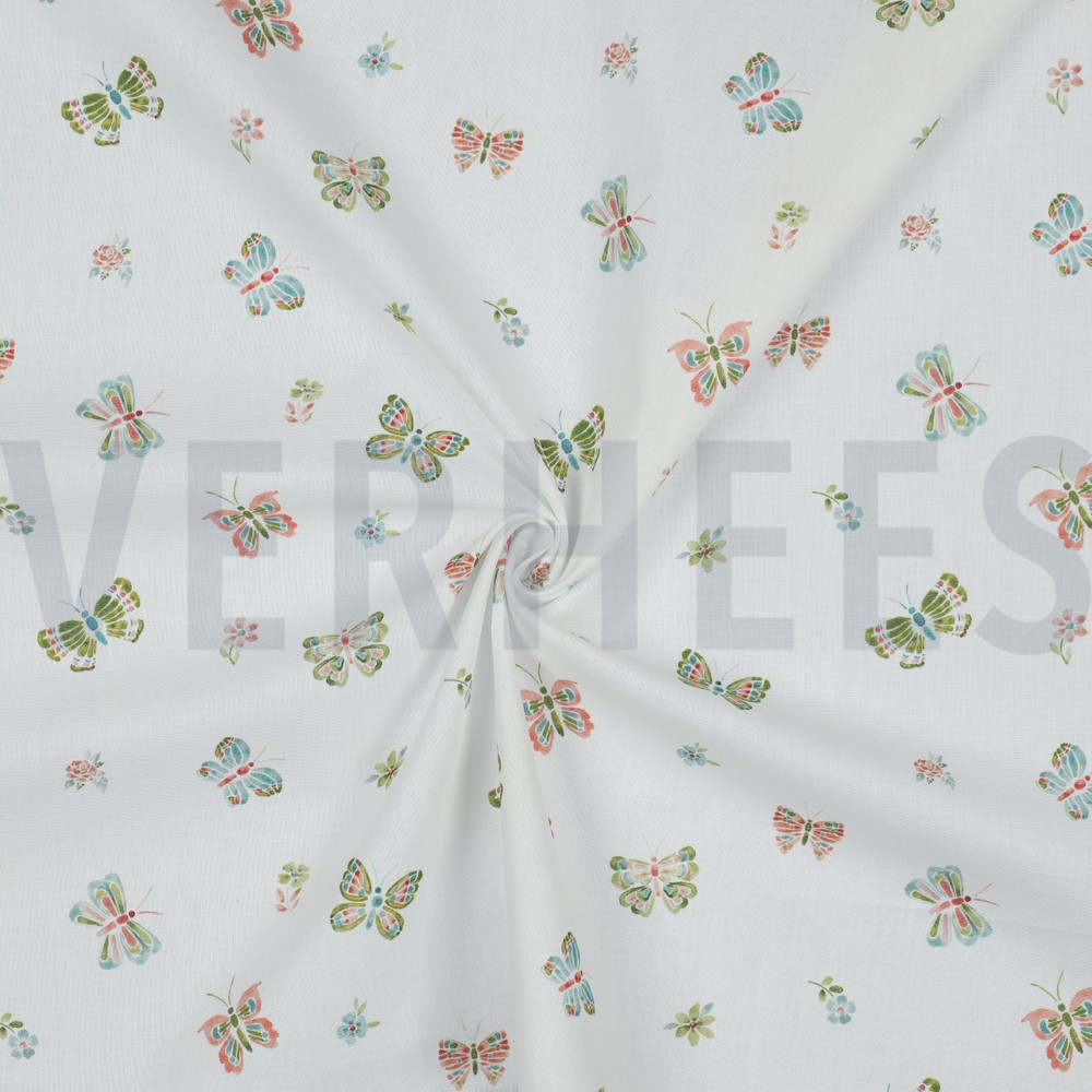 POPELINE DE COTON DIGITAL PAPILLONS BLANC #7