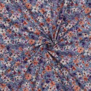KATOENEN POPLIN DIGITAAL BLOEMEN HEMELSBLAUW (thumbnail) #2