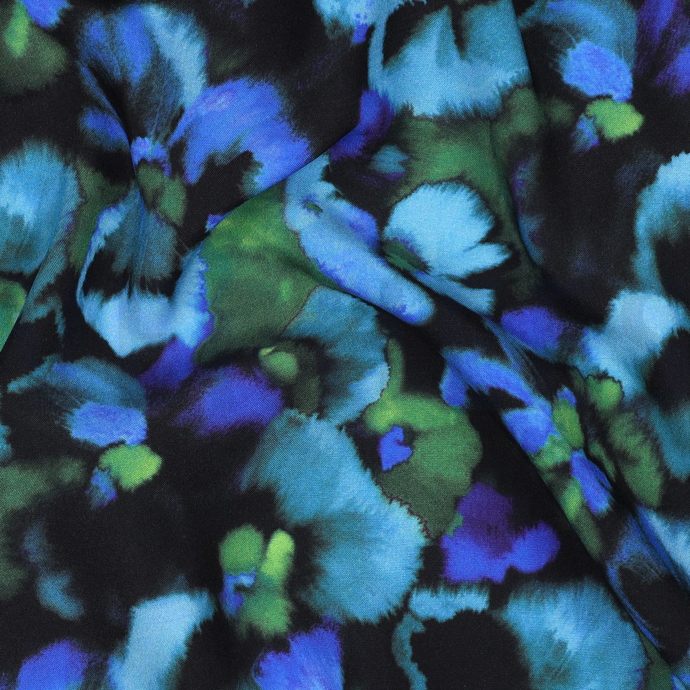LENZING™ ECOVERO™ DIGITAL FLOWERS BLUE #7