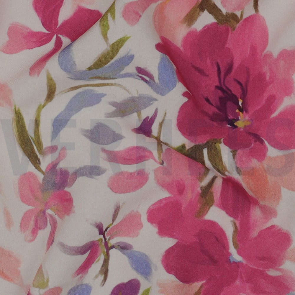 LENZING™ ECOVERO™ DIGITAL FLOWERS ECRU #7