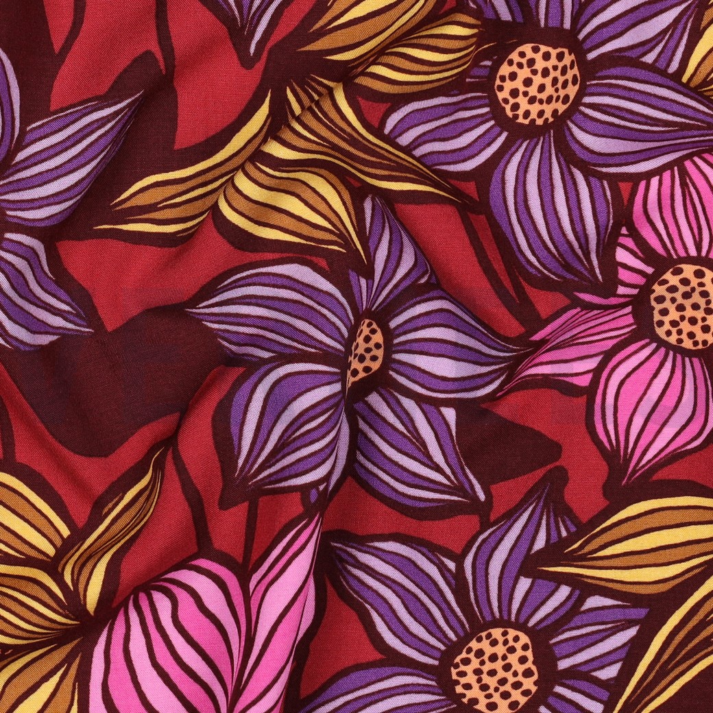 LENZING™ ECOVERO™ BLUMEN BORDEAUXROT #7