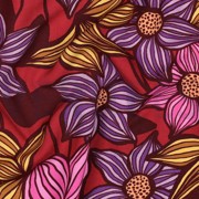 LENZING™ ECOVERO™ FLOWERS BURGUNDY (thumbnail) #2