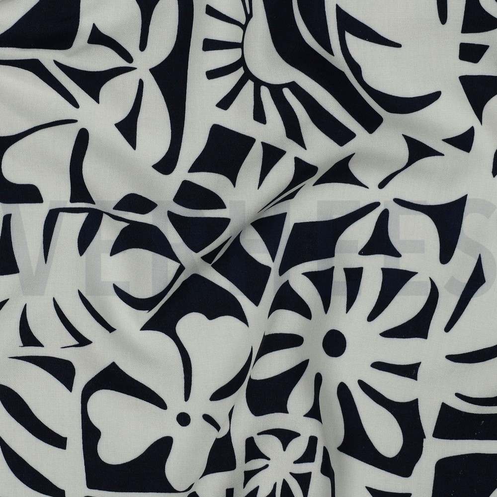 LENZING™ ECOVERO™ GEOMETRIC NAVY #7