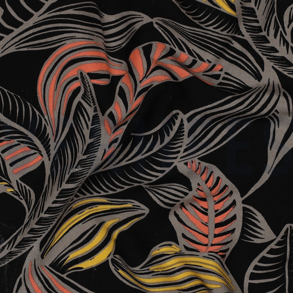 LENZING™ ECOVERO™ LEAVES BLACK #7